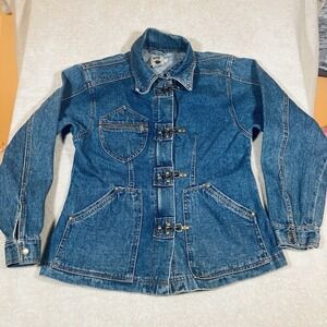 Vintage Denim Button Clasp Closure Workwear Chore Jacket Large Autumn Jacket
